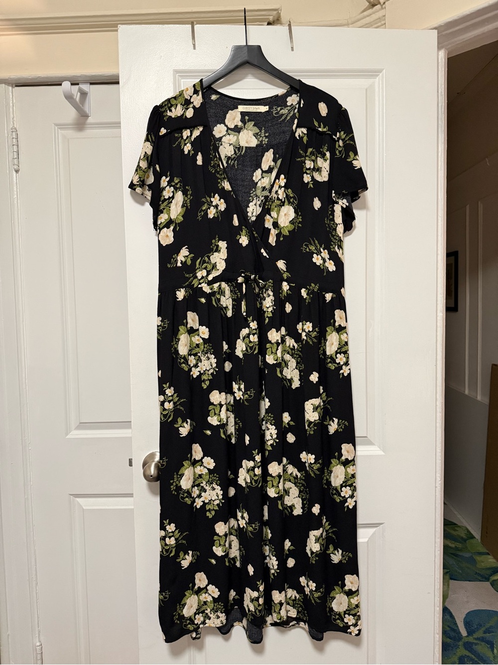 Christy Dawn Black Floral Midi Dress